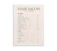 FOPURE Home Salon List Poster Canvas Painting Wall-Art for Beauty Parlor Nail Room Decor(Framed,08x12inch(20x30cm))