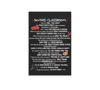 FOPURE In This Classroom Motivational Poster, Back to School Rules, Retro Style Wall-Art Print, Classroom Decor for School(Unframed,12x18inch(30x45cm))