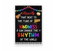 FOPURE Inspirational Music Poster - Heart That Beat Quote, Classroom Wall-Art for Music Teachers, Back to School(Framed,08x12inch(20x30cm))