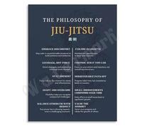 FOPURE Jiu Jitsu Philosophy Poster Martial Arts Wisdom Wall-Art for BJJ Gym Home Dojo Training Center Motivation Decor(Framed,16x24inch(40x60cm))
