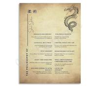 FOPURE Jiu Jitsu Philosophy Poster Martial Arts Wisdom Wall-Art for BJJ Gym Home Dojo Training Center Motivation Decor(Framed,16x24inch(40x60cm))