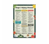 FOPURE Manage Kidney Disease Diet - Stage 3 CKD Renal Friendly Food List Chart - Visual Eating Guide for Kitchen, Pantry, Doctor's Office Wall Decor(Framed,12x18inch(30x45cm))