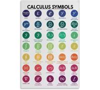 FOPURE Math Classroom Decor Calculus Symbols - Educational for Teachers, Students, Homeschool Learning, High School and University Wall-Art(Unframed,16x24inch(40x60cm))