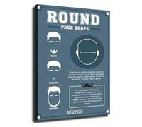 FOPURE Mens Hairstyle Ideas Round Face Poster Wall-Art for Salon Room Decor(Unframed,08x12inch(20x30cm))