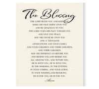 FOPURE Modern Christian Scripture Art - Featuring The Blessing in Elegant Typography - Gallery-Quality Canvas or Wood Poster for Contemporary Home or Church Office Decor(Framed,08x12inch(20x30cm))