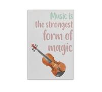 FOPURE Motivational Music Quote Canvas Art, Music Is Magic Inspirational Poster for Living Room, Bedroom, Classroom Decor(Unframed,16x24inch(40x60cm))