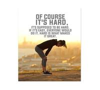 FOPURE Of Course It's Hard Gym Poster Motivational Wall-Art Quote for Home Office Workout Room Fitness Inspirational Sports Gift for Runners Athletes(Unframed,16x24inch(40x60cm))
