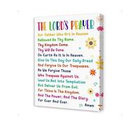 FOPURE Our Daily Bread Children's Prayer Canvas - Christian Wall Decor with Mealtime and Bedtime Blessings for Family Worship(Unframed,16x24inch(40x60cm))