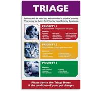 FOPURE Pet First Aid and Emergency Triage Chart Veterinary Reference Guide Educational Poster for Clinic Office Home Decor(Unframed,16x24inch(40x60cm))