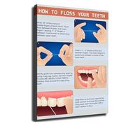FOPURE Proper Flossing Technique Oral Hygiene Chart Poster for Office Health Center School(Unframed,12x18inch(30x45cm))