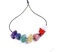 FOPURE Quartz Naturel Sept Collier 7 Couleurs Gem Thérapie Pierre Pendentif en Cristal Brut for Femme Cadeaux Décoratifs À La Maison DIY Bijoux Ameublement Pierres Naturelles et minéraux