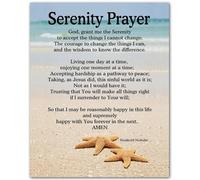 FOPURE Serenity Prayer & Bible Verse Print - Starfish Design Christian Art, Inspirational Poster for Recovery, Al-Anon, Counseling Office or Home(Framed,12x18inch(30x45cm))