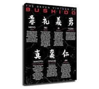 FOPURE Seven Samurai Principles Guide Poster Wall-Art for Style Room(Framed,12x18inch(30x45cm))