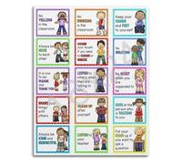 FOPURE Teacher Resource Classroom Rules Posters Ready to Print Set for Back to School and Room Aesthetic(Framed,12x18inch(30x45cm))