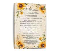 FOPURE The Beatitudes Matthew 5:3-12 Poster: Vintage Bible Verse Wall-Art for Religious Inspirational Decor(Unframed,08x12inch(20x30cm))