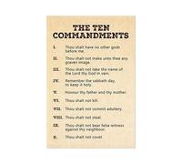 FOPURE The Ten Commandments Bible Poster - Testament Scripture Art, Religious Wall Decor for Christian Home, Church Office & Sunday School(Unframed,12x18inch(30x45cm))