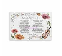 FOPURE Touch of The Master's Hand Poem Christian Canvas Art - Inspirational Wall Decor with Violin & Chrysanthemum for Faithful Home(Unframed,16x24inch(40x60cm))