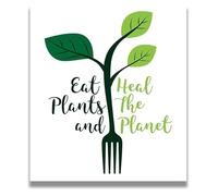 FOPURE Vegan Gift for Kitchen: Food Themed Wall Decor, Art Print for Vegetarians, Vegans and Plant-Based Eaters(Framed,12x18inch(30x45cm))