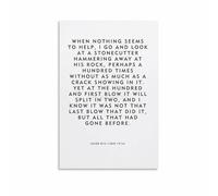 FOPURE When Nothing Seems to Help Jacob Riis Art Print - The Stonecutter Parable, Vintage Typography for History Buffs & Graduation Gifts(Framed,12x18inch(30x45cm))