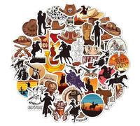 Fopytu 100 Pcs Classic Art Stickers Western Cowboy Style Stickers Vinyl Vinyl Imperping Sticker pour Ordinateur Portable Skateboard Luggage Phone
