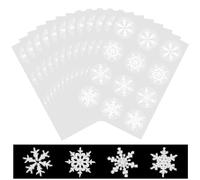 Fopytu 12 Feuilles d'autocollants Flocon de Neige Étiquettes Autocollantes pour Sceau d'enveloppe de Noël Autocollants d'hiver pour Fournitures Artisanales de décoration de fête de Vacances