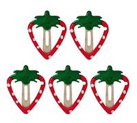 Fopytu 5 Pcs Filles Pinces À Cheveux, Mignon Fraise Fruit Conception Métal Snap Barrettes Épingle À Cheveux Accessoires De Cheveux pour Les Tout-Petits Enfants Filles