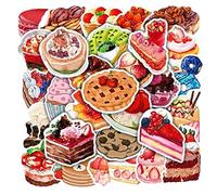 Fopytu 50 Pcs Sounges Mignonnes Cakets Candy Stickers Sticker en Vinyle Étanche pour Ordinateur Portable Bouteille À Roues À roulettes Décoration De Fête