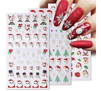 Fopytu 5d Christmas Nail Stickers Christmas Snowflake Santa Claus Snowman One Nail One