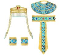 Fopytu Accessoires De Costume Égyptien pour Femmes, 4 Pièces/Ensemble, Bandeau De Princesse Égyptienne, Serre-tête Serpent, Ceinture Égyptienne, Bracelets, Accessoires