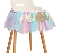 Fopytu Bannière De Chaise Haute Arc-en-Ciel pour 1er Anniversaire, Bébé Gâteau Rainbow pour Les Accessoires, Anniversaire en Arrière-Plan Décoration De Fête