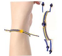 Fopytu Bracelet Ukraine, 2 Pcs Drapeau Ukrainien Couleur Bleu et Jaune Réglable Corde Tressée Bracelet Corde Fil Bracelets Bijoux