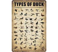 Fopytu Canard Connaissance métal Affiche Type de Signe en métal de Canard Plaque de décoration Murale Artistique pour école, Club, pavillon de Chasse, café, Chambre à Coucher, Cuisine, Maison