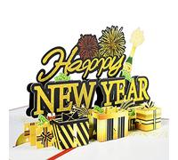 Fopytu Cartes du Nouvel an 3D -up Bonne Année Bénédiction des Invitations De Fête Postale Cadeaux Cade De Voeux du Nouvel an