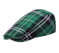 Fopytu Casquette Gavroche À Rayures pour, Béret De Chauffeur De Taxi pour Saint-Patrick, Casquette Plate Ivy, Casquette Gatsby Ajustable, Casquette De Chasse De Conduite Ajustable