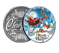 Fopytu Christmas Collectible Coin Santa Claus Commémoratifs Coins De Noël Stockage De Noël Gift Nouvel an