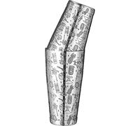 Fopytu Cocktail Shaker en Acier Inoxydable Boston Shaker Tin avec Motif Gravé Martini Drink Shaker Professional