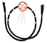 Fopytu Coiffe Hanbok avec Serre-tête À Perles, Bandeau Traditionnel Coréen À Pompon, Accessoire Élégant pour Danse Classique, Coiffe Ethnique Fleurie