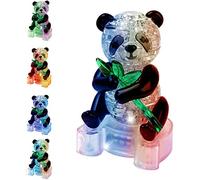 Fopytu Crystal Puzzles 3D Puzzle Panda avec Décoration De Maison Légère Clignotante Jouet d'anniversaire pour Enfants Enfants