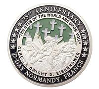 Fopytu D-Day Normandie 75th Anniversary Coin Vétéran Challenge Coin WWII Collectible Coins for France D-Day 75th Anniversary