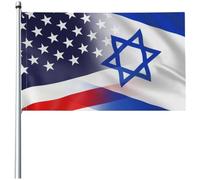 Fopytu Drapeau américain et israélien Je Soutiens Le Drapeau des États-Unis d'Israël Drapeau d'amitié National américain et israélien pour Jardin extérieur