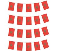 Fopytu Drapeau De Corde Marocain, 20pcs / Ensemble en Polyester Marocain Bannière De Bruant Drapeau Suspendu Garland pour Décoration De Coupe du Monde