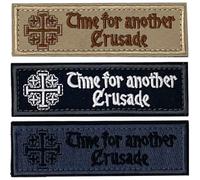 Fopytu Lot De 3 Écussons Croix De Jérusalem Croisade Jihad « l'heure d'une Nouvelle Croisade » Écussons Chrétiens Brodés À Scratch Tactique