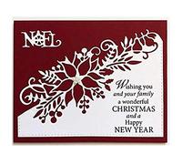 Fopytu Metal Cutting Die 3D Stamp Flower Corner Xmas Christmas Poinsettia Craft Frame Paper Scrapbooking Carte pour Le Scrapbooking Album Carte Papier Photo Decorative