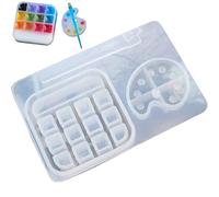 Fopytu Mini Palette Forme Silicone Moules De Résine Mini Palette Paigne De Peinture Paint-Brosse Moule Époxy pour Decor Painting Gift