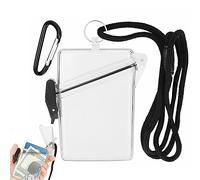 Fopytu Porte-Badge étanche pour Carte d'identité, boîte à Cigarettes Transparente, Porte-Badge Vertical avec lanière et Porte-clés