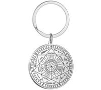 Fopytu Porte-clés Archange Métatron en Acier Inoxydable, Porte-clés Sceau des Sept Archanges, Porte-clés en Acier Inoxydable, Pendentif Géométrie Sacrée, Sceaux des Archanges, Bijou Religieux pour