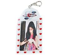 Fopytu Porte-clés en Acrylique Photocard Kelechain, Carte D'identité De Carte De Crédit Carte De Bus Carte D'étudiant Carte Photo Couverture Protecteur Protecteur Cute Photocard Holder