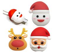 Fopytu Protecteur De Câble Mignon, 3 Pcs Christmas Series Data Line Protector Cartoon Charging Cable Saver Data Lignes Accessoires