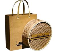 Fopytu Puerh Tea Cake Rangement Boîte De Rangement en Bambou Woven Puer Puer Teapport Box Propriété De Tea Chinisin pour Le The Lover