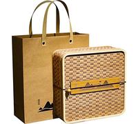 Fopytu Puerh Tea Cake Rangement Boîte De Rangement en Bambou Woven Puer Puer Teapport Box Propriété De Tea Chinisin pour Le The Lover